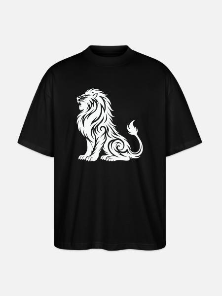Tribal Löwe Silhouette - Stanley/Stella Oversized Unisex Bio T-Shirt Blaster 2.0 - Schwarz