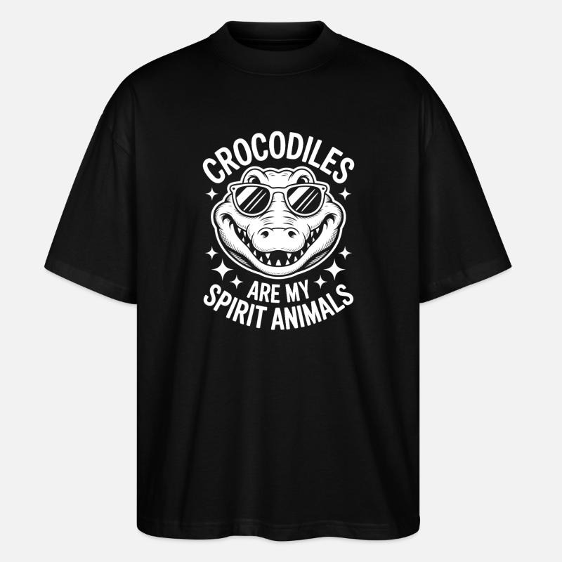 Krokodile Spruch Lustiges Krokodile Geschenk - Stanley/Stella Oversized Unisex Bio T-Shirt Blaster 2.0 - Schwarz