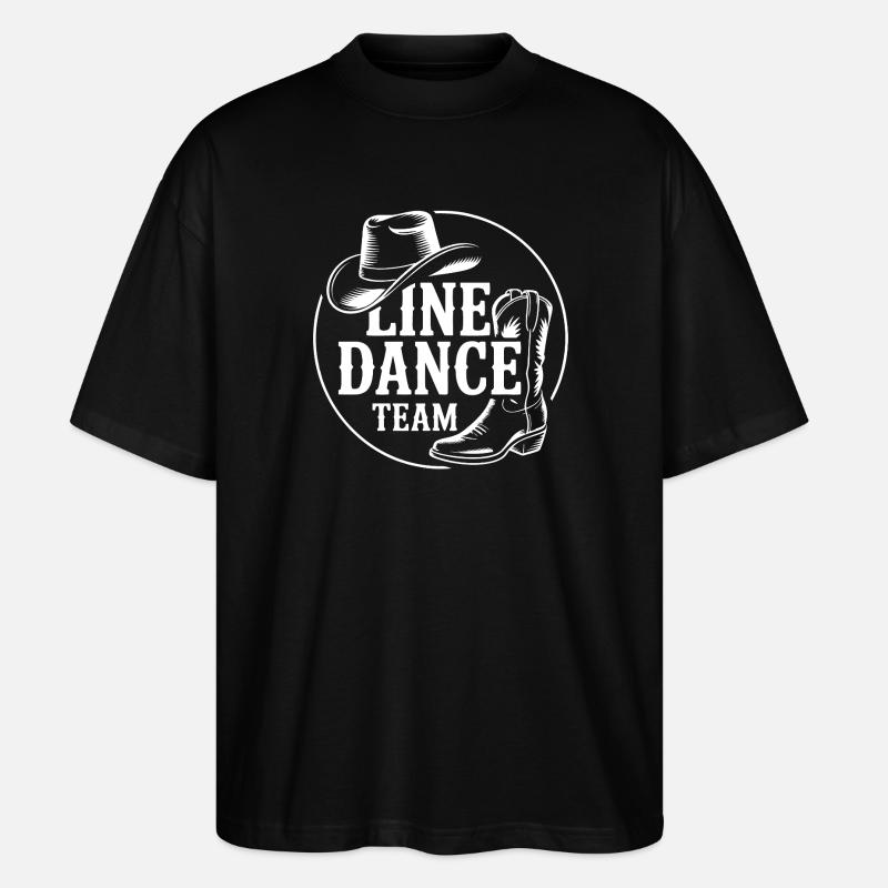 Line Dance Western Team - Stanley/Stella Oversized Unisex Bio T-Shirt Blaster 2.0 - Schwarz