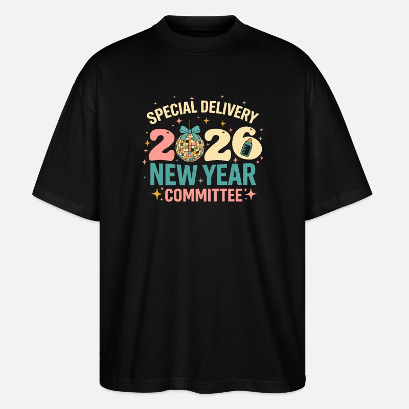 Neujahr 2020 Disco Komitee - Stanley/Stella Oversized Unisex Bio T-Shirt Blaster 2.0 - Schwarz