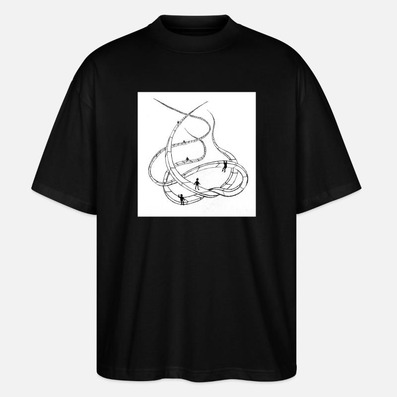 Multi-layered looping paths - Stanley/Stella Oversized Unisex Organic T-shirt Blaster 2.0 - black