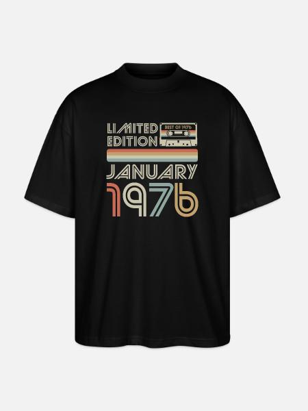 Legendary since January 1976, Retro, Birthday - Stanley/Stella Oversized Unisex Organic T-shirt Blaster 2.0 - black