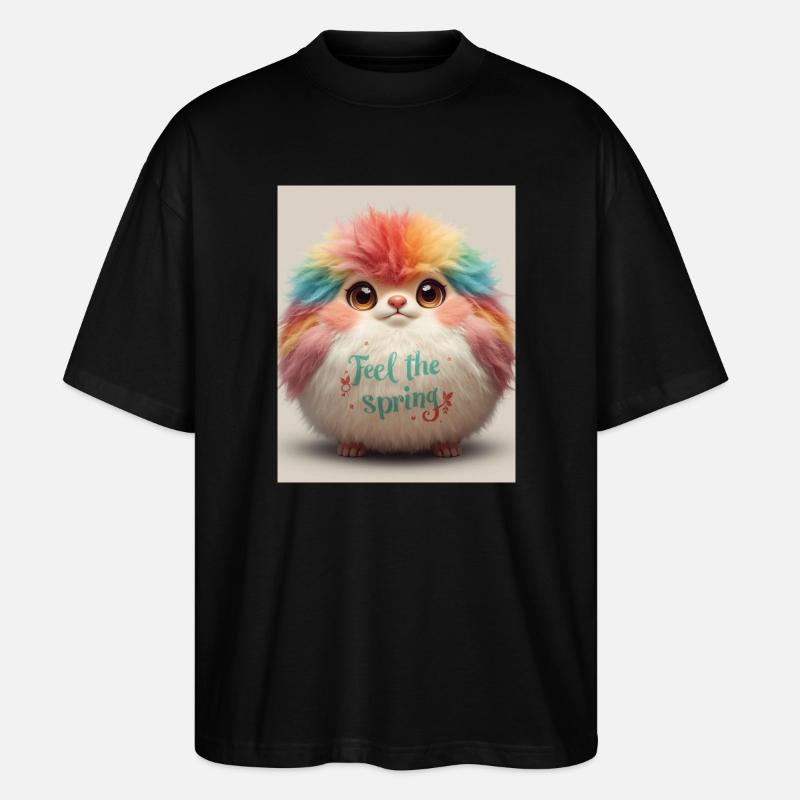 Feel the Spring Plush Critter - Stanley/Stella Oversized Unisex Organic T-shirt Blaster 2.0 - black