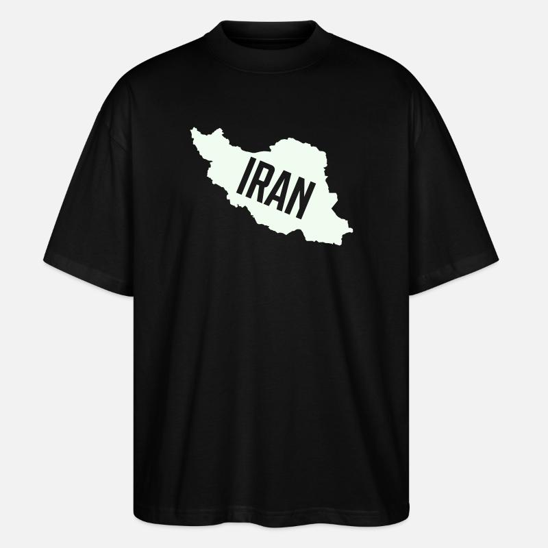 Iran Maps Typo - Stanley/Stella Oversized Unisex Organic T-shirt Blaster 2.0 - black