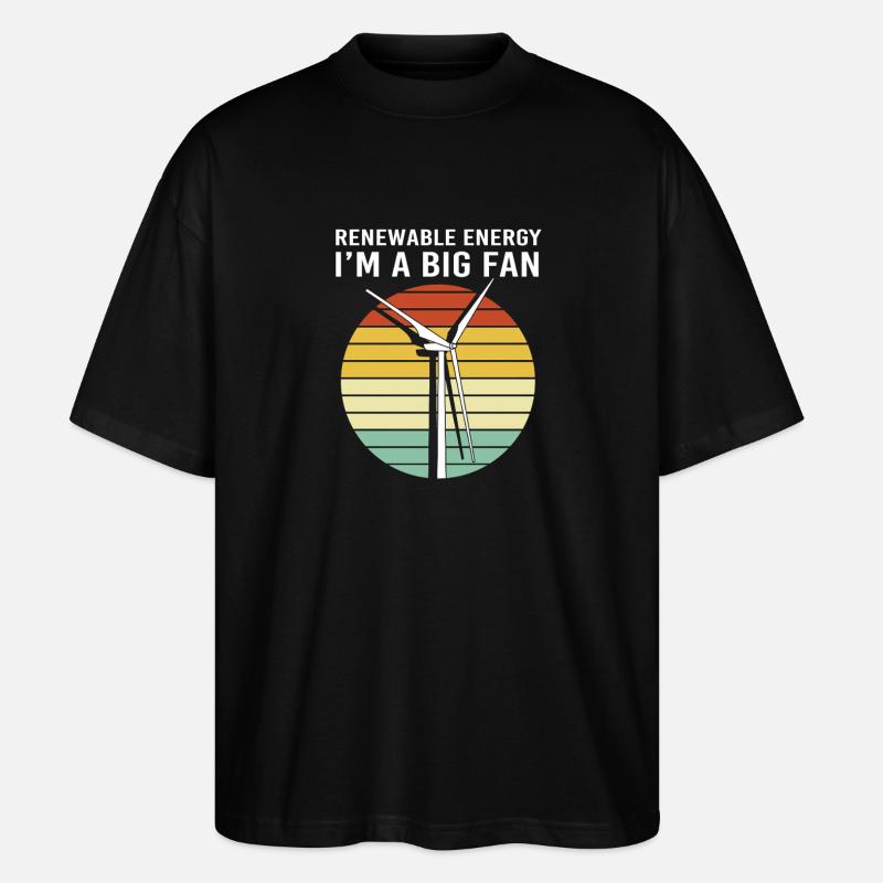 Énergie éolienne Éolienne Énergie éolienne - T-shirt bio Blaster 2.0 coupe oversize Stanley/Stella Unisexe - noir