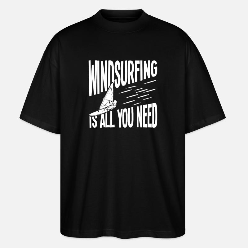 Windsurfen: Alles, was du brauchst - Stanley/Stella Oversized Unisex Bio T-Shirt Blaster 2.0 - Schwarz