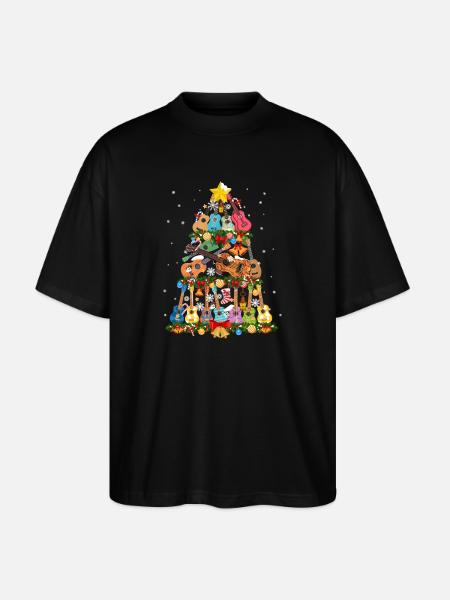 Hawaiian Ukulele Uke Christmas - Stanley/Stella Oversized Unisex Organic T-shirt Blaster 2.0 - black