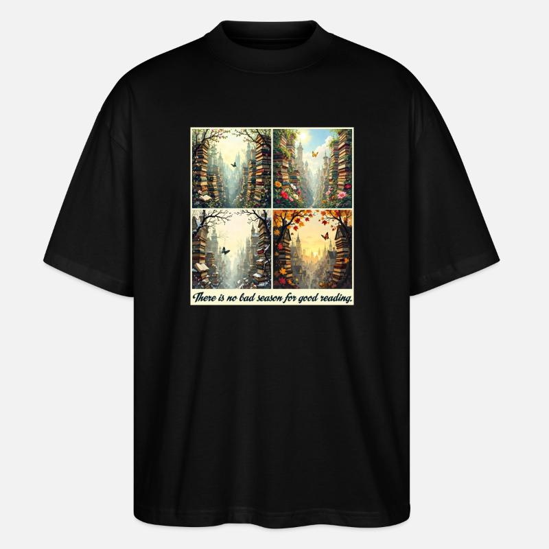 Jahreszeitlicher Lesebogen - Stanley/Stella Oversized Unisex Bio T-Shirt Blaster 2.0 - Schwarz