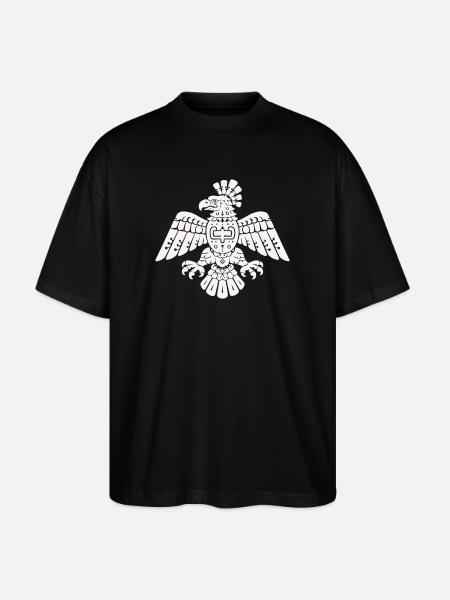 Aztec Eagle Totem Pattern - Stanley/Stella Oversized Unisex Organic T-shirt Blaster 2.0 - black