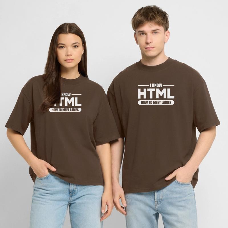 HTML Humor Code Programmer Saying Stanley/Stella Oversized Unisex Organic T-shirt Blaster 2.0