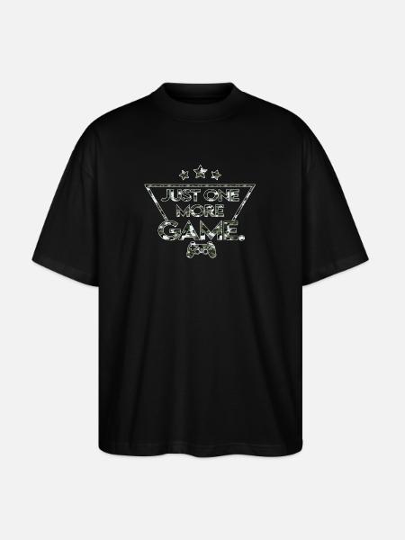 Just_one_more_game_ _camouflage_black_white - T-shirt bio Blaster 2.0 coupe oversize Stanley/Stella Unisexe - noir