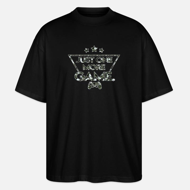Just_one_more_game_-_camouflage_black_white - Stanley/Stella Oversized Unisex Bio T-Shirt Blaster 2.0 - Schwarz