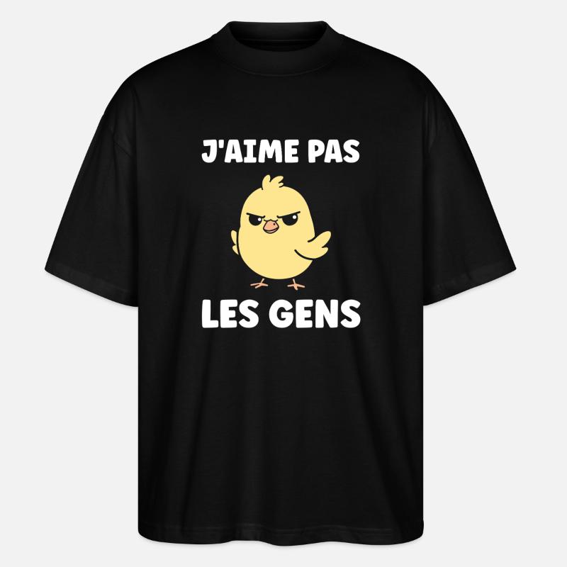 Ich mag keine Menschen - Stanley/Stella Oversized Unisex Bio T-Shirt Blaster 2.0 - Schwarz