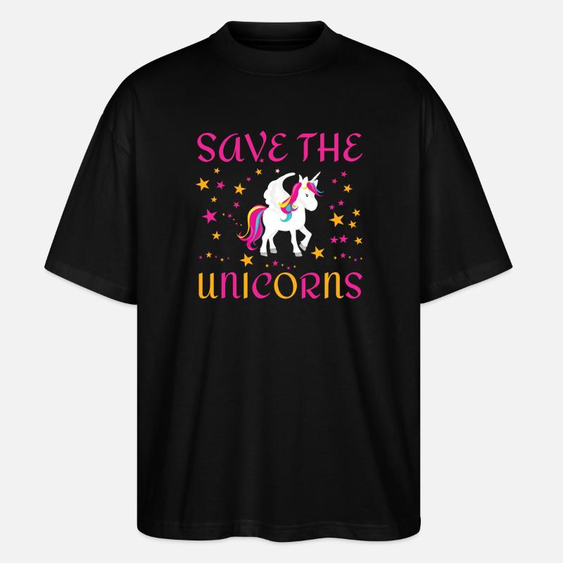 Save the unicorns - Stanley/Stella Oversized Unisex Bio T-Shirt Blaster 2.0 - Schwarz