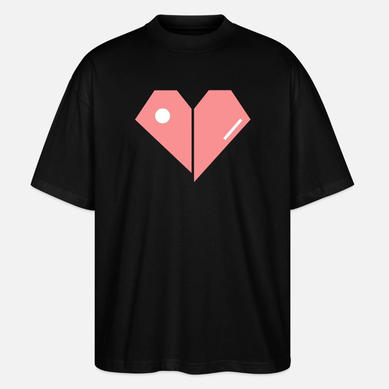 Zerbrochenes Pinkes Herz – Abstrakte Form - Stanley/Stella Oversized Unisex Bio T-Shirt Blaster 2.0 - Schwarz