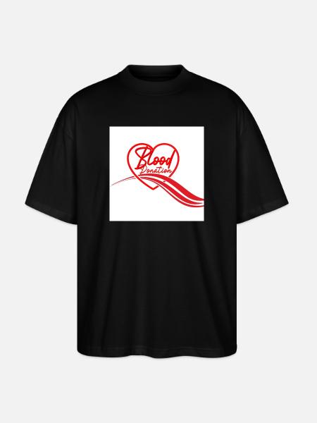 Blood Donation Heart Logo - Stanley/Stella Oversized Unisex Organic T-shirt Blaster 2.0 - black