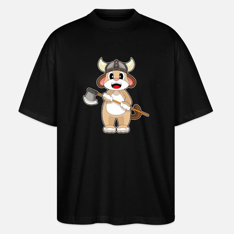Hund Vikinger Axt - Stanley/Stella Oversized Unisex Bio T-Shirt Blaster 2.0 - Schwarz