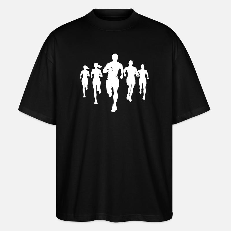 Marathon Runners Team Silhouette Marathon - Stanley/Stella Oversized Unisex Organic T-shirt Blaster 2.0 - black