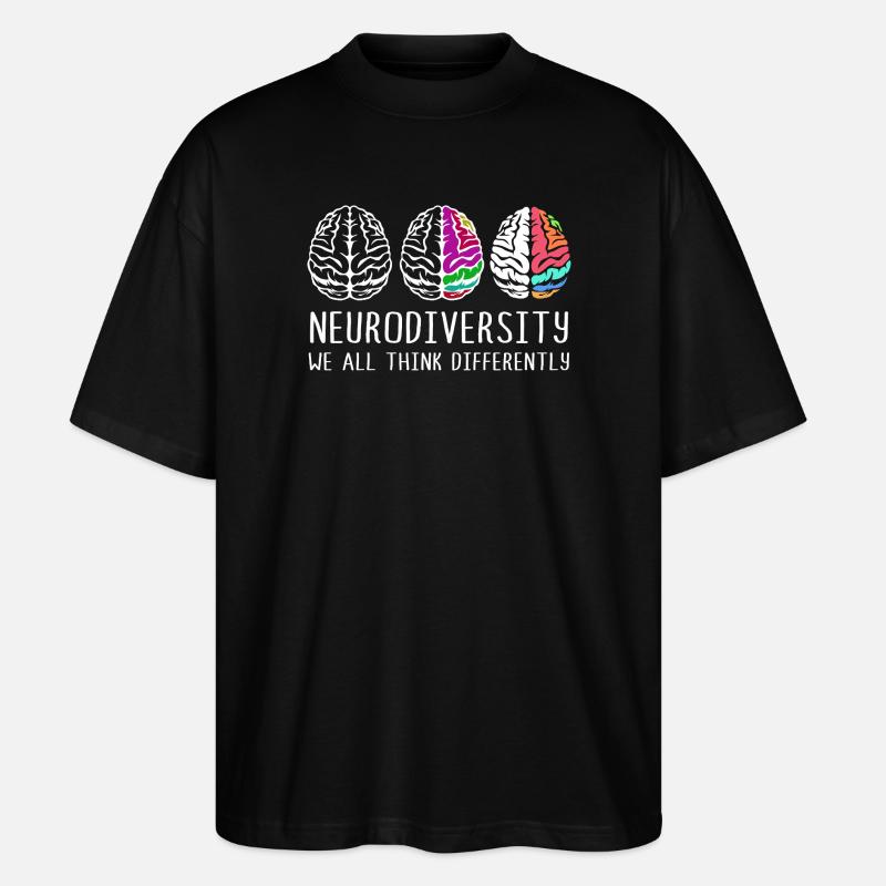 Neurodiversity Autism Brain ADHD Asperger - Stanley/Stella Oversized Unisex Organic T-shirt Blaster 2.0 - black