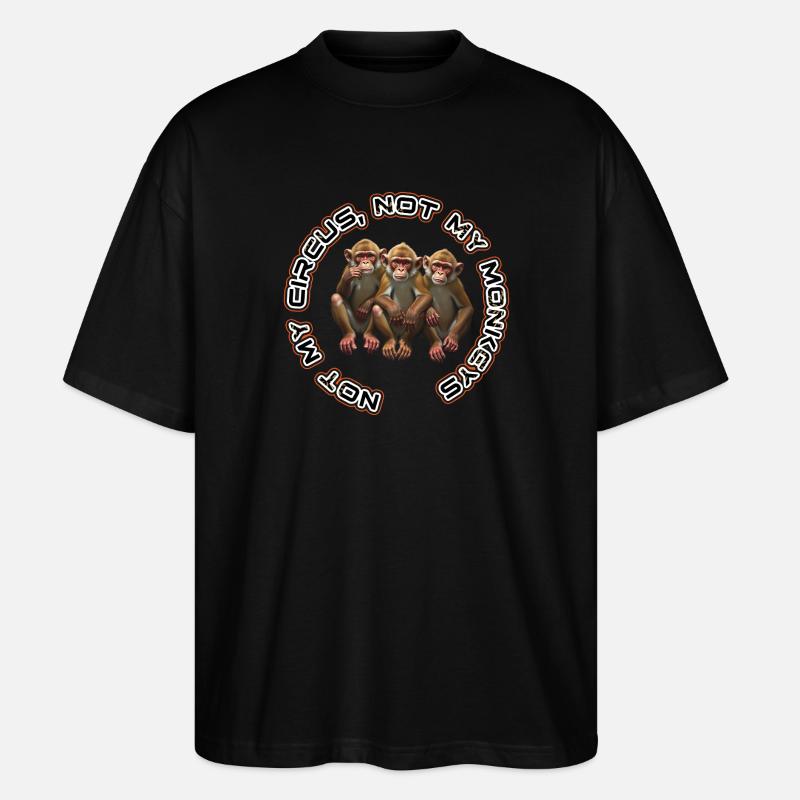 Not My Monkey Trio - Stanley/Stella Oversized Unisex Organic T-shirt Blaster 2.0 - black