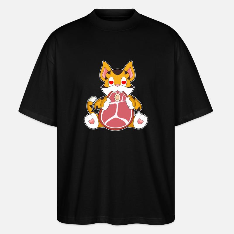 Tiger Fleisch - Stanley/Stella Oversized Unisex Bio T-Shirt Blaster 2.0 - Schwarz