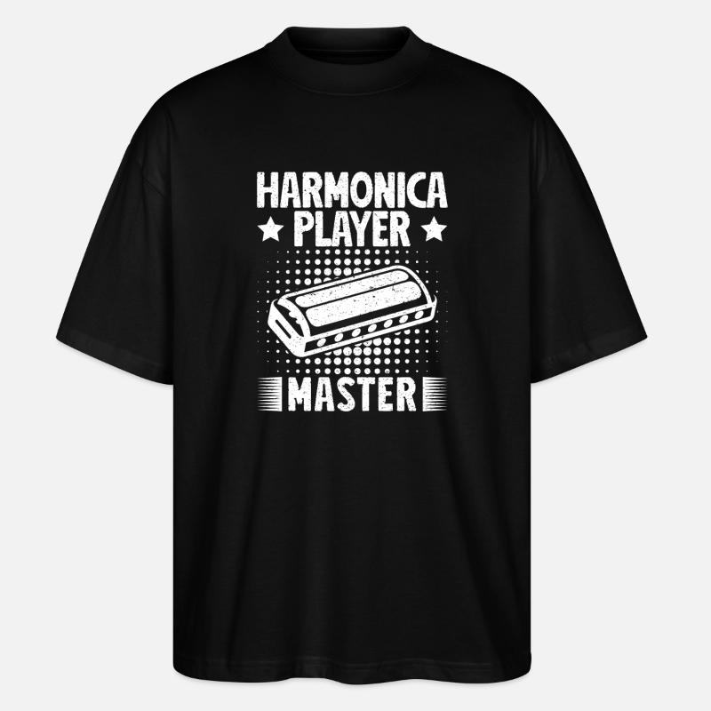 Harmonica Musican Player Master Harmonica - Stanley/Stella Oversized Unisex Bio T-Shirt Blaster 2.0 - Schwarz