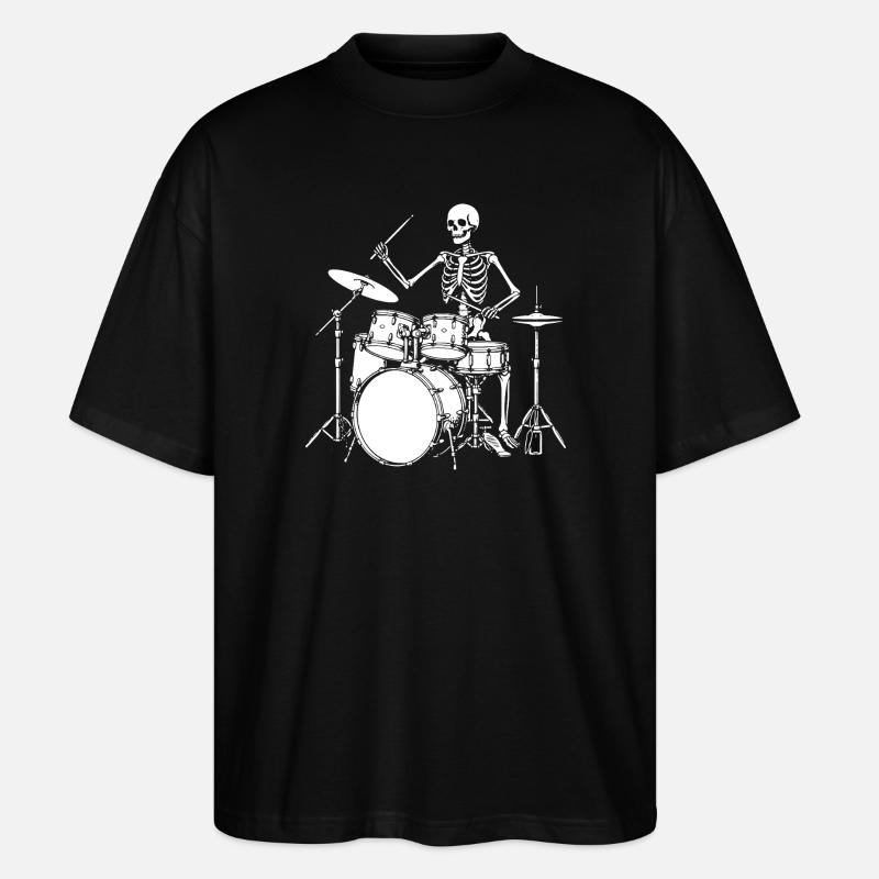 Skeleton Drummer Jam - Stanley/Stella Oversized Unisex Bio T-Shirt Blaster 2.0 - Schwarz