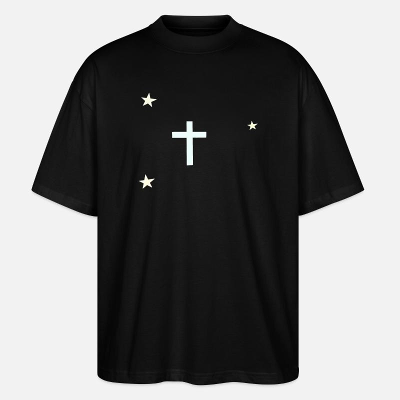 Celestial Cross with Stars - Stanley/Stella Oversized Unisex Organic T-shirt Blaster 2.0 - black