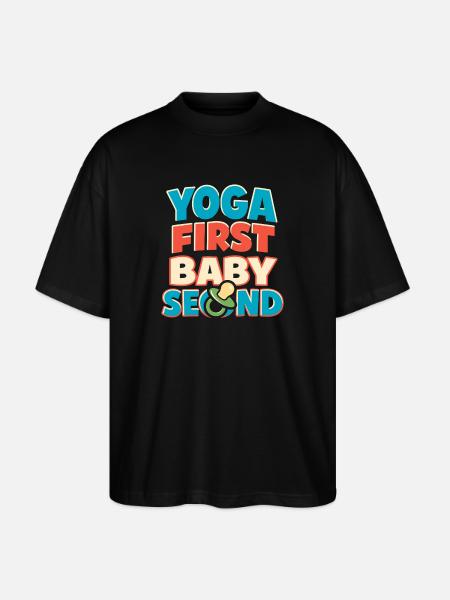 Vorgeburtliches Yoga Werdende Mutter - Stanley/Stella Oversized Unisex Bio T-Shirt Blaster 2.0 - Schwarz