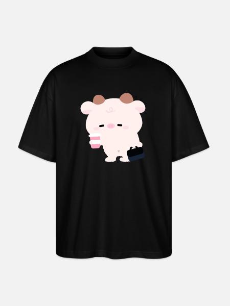 Tried Cow Coffee Run - Stanley/Stella Oversized Unisex Organic T-shirt Blaster 2.0 - black