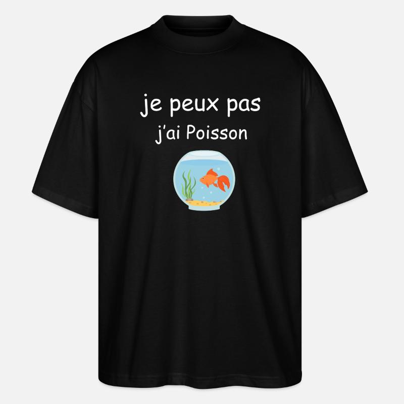 Ich kann keinen Fisch essen - Stanley/Stella Oversized Unisex Bio T-Shirt Blaster 2.0 - Schwarz