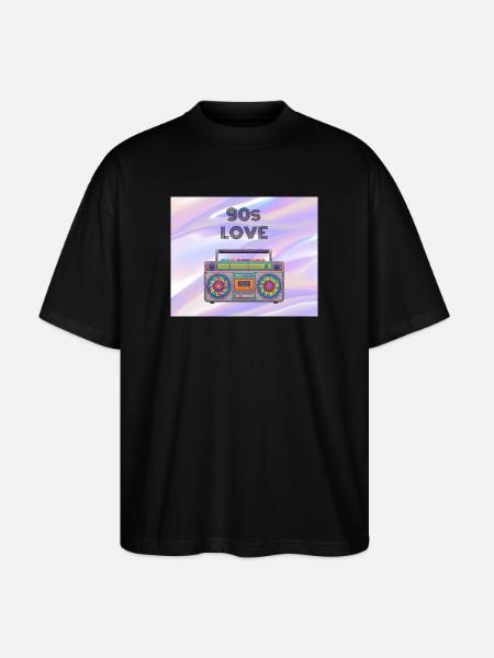 90s Love Boombox - Stanley/Stella Oversized Unisex Organic T-shirt Blaster 2.0 - black