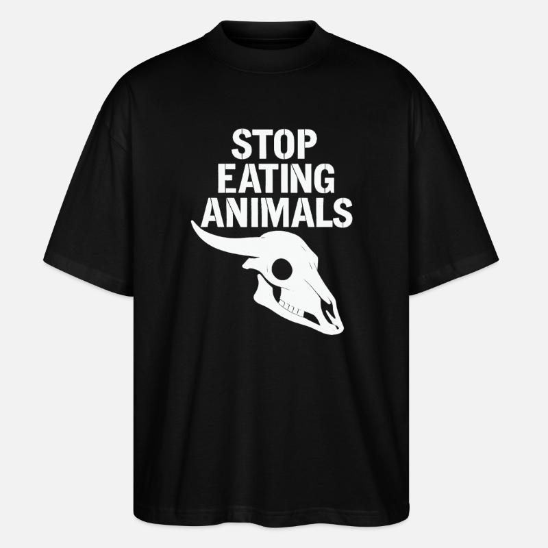 Stop Eating Animals Skull - Stanley/Stella Oversized Unisex Organic T-shirt Blaster 2.0 - black