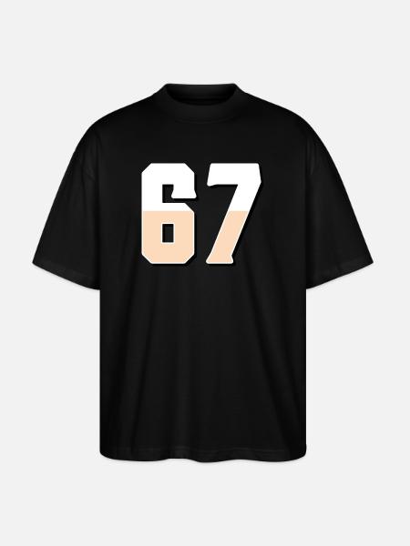 6 7 – Trendy minimalist text design, - Stanley/Stella Oversized Unisex Organic T-shirt Blaster 2.0 - black