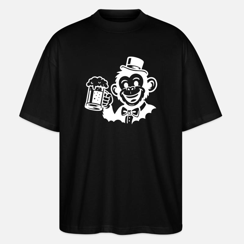 Le Marié Singe Célibataire - T-shirt bio Blaster 2.0 coupe oversize Stanley/Stella Unisexe - noir