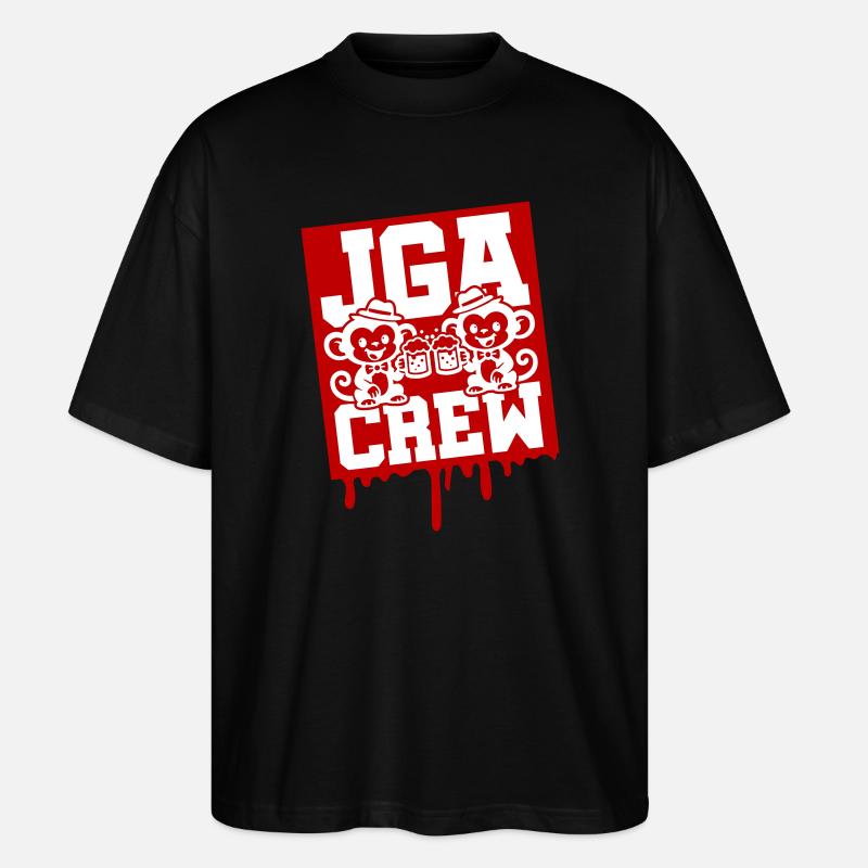 Jga Crew Junggesellen Affe - Stanley/Stella Oversized Unisex Bio T-Shirt Blaster 2.0 - Schwarz