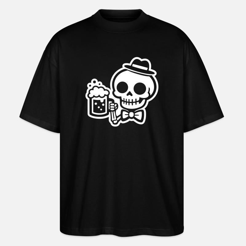 Skelett Bier - Stanley/Stella Oversized Unisex Bio T-Shirt Blaster 2.0 - Schwarz