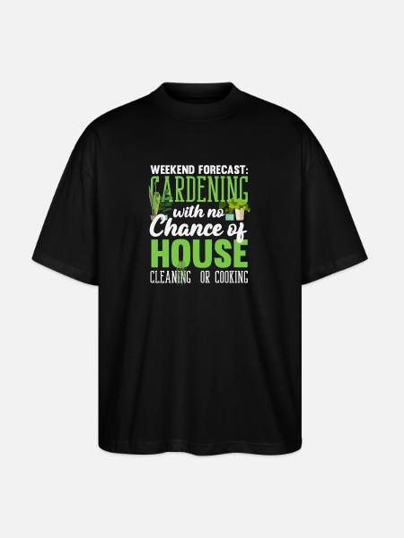 Wochenendvorhersage Pflanzenliebhaber Gärtner - Stanley/Stella Oversized Unisex Bio T-Shirt Blaster 2.0 - Schwarz