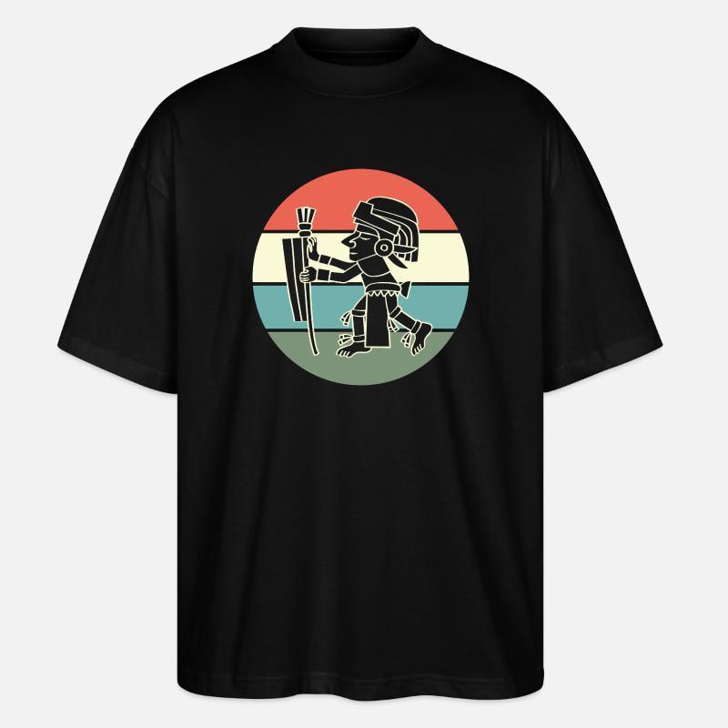 aztec Maya kalender Inka - Stanley/Stella Oversized Unisex Bio T-Shirt Blaster 2.0 - Schwarz