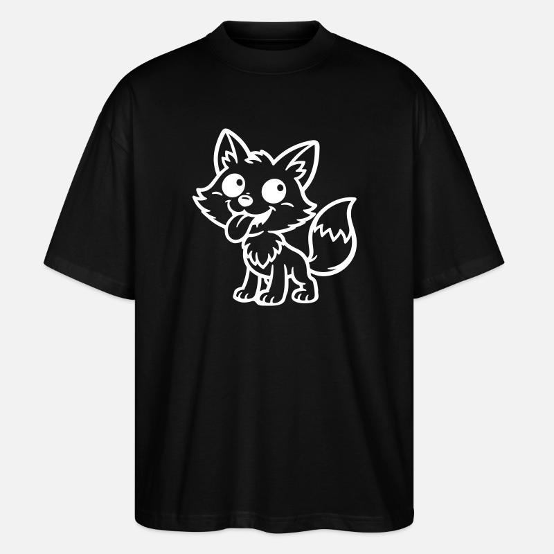 Fox Comic Funny - Stanley/Stella Oversized Unisex Organic T-shirt Blaster 2.0 - black