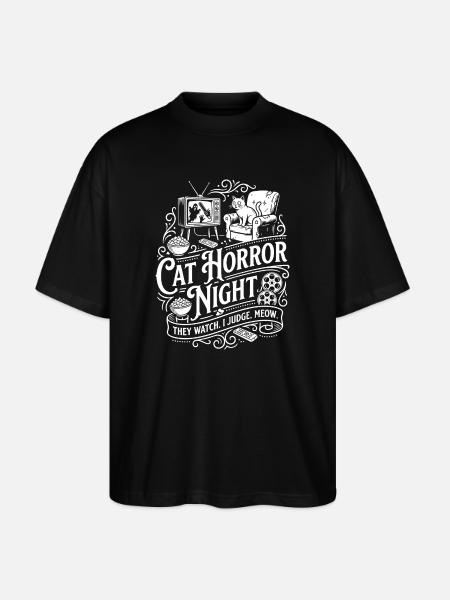 Cat Horror Night - Stanley/Stella Oversized Unisex Organic T-shirt Blaster 2.0 - black
