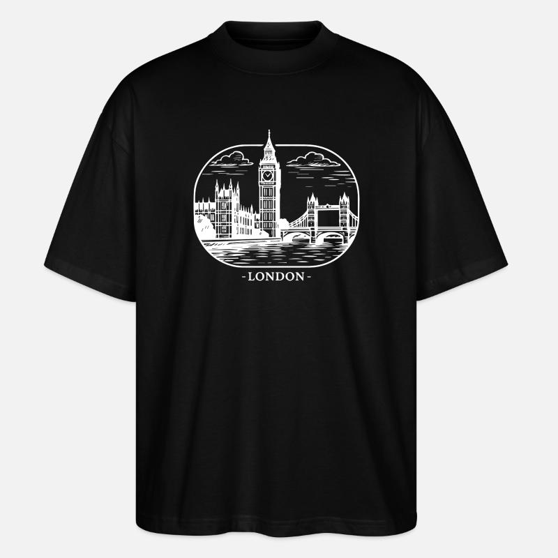 London Stadtsilhouette - Stanley/Stella Oversized Unisex Bio T-Shirt Blaster 2.0 - Schwarz