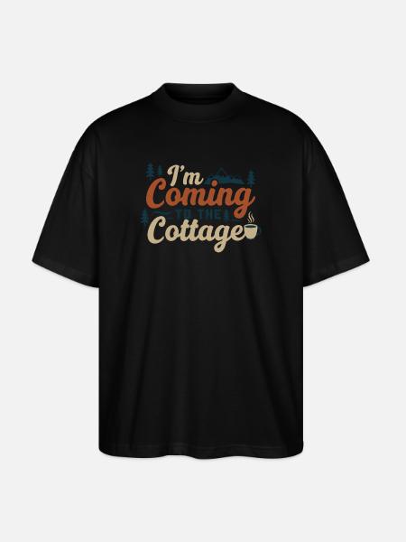 Ich komme zur Hütte - Stanley/Stella Oversized Unisex Bio T-Shirt Blaster 2.0 - Schwarz
