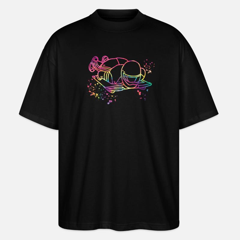 Skeleton Bobsleigh Winter Sports Sled - Stanley/Stella Oversized Unisex Bio T-Shirt Blaster 2.0 - Schwarz