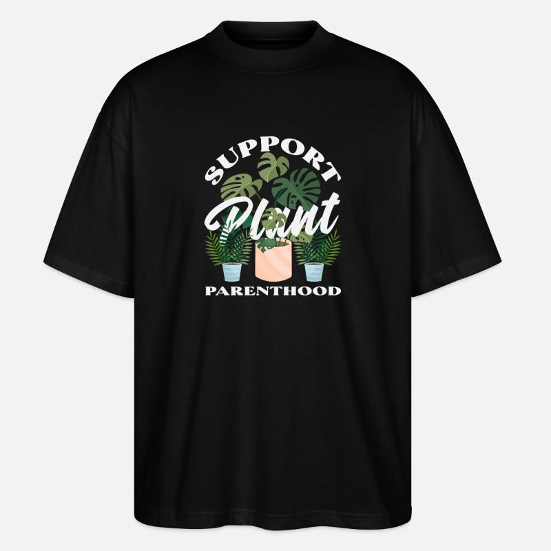 Unterstützung Der Pflanzenelternschaft - Stanley/Stella Oversized Unisex Bio T-Shirt Blaster 2.0 - Schwarz