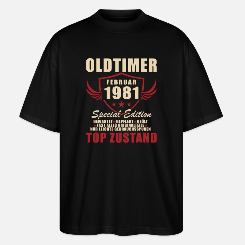 Février 1981 Anniversaire Oldtimer 1981 - T-shirt bio Blaster 2.0 coupe oversize Stanley/Stella Unisexe - noir