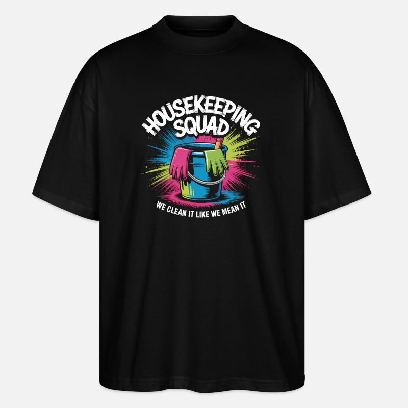 Lustiges Putzen Design - Stanley/Stella Oversized Unisex Bio T-Shirt Blaster 2.0 - Schwarz