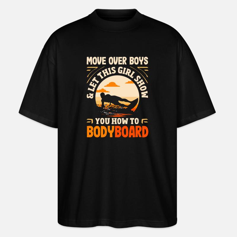 Surfen Surfboarder Bodyboarder - Stanley/Stella Oversized Unisex Bio T-Shirt Blaster 2.0 - Schwarz