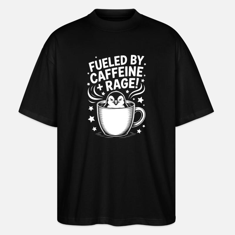 Kaffee Sprüche Koffein Lustiges Kaffee Geschenk - Stanley/Stella Oversized Unisex Bio T-Shirt Blaster 2.0 - Schwarz