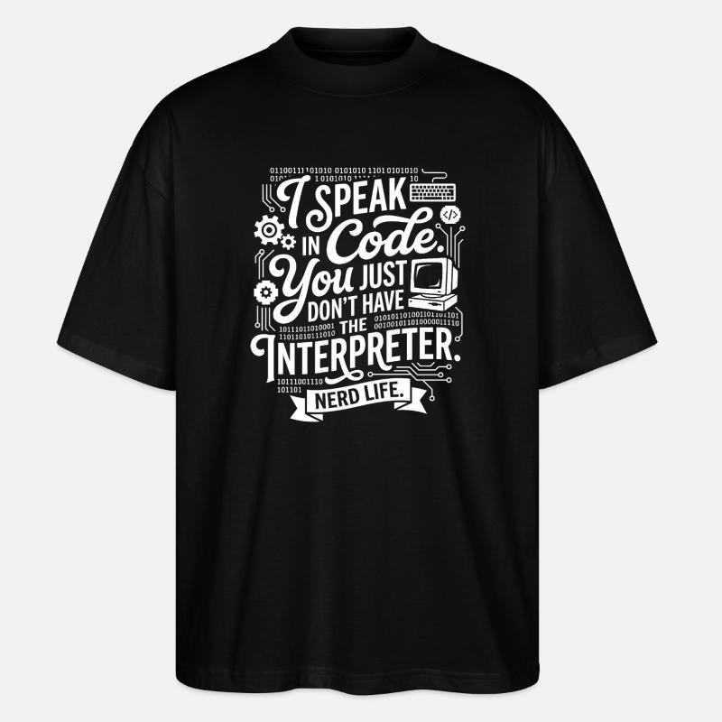 Codeflüstern Nerdleben - Stanley/Stella Oversized Unisex Bio T-Shirt Blaster 2.0 - Schwarz